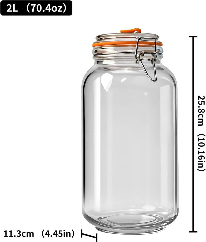 2 L 3er-Pack Gärbehälter mit Luftschleuse - Fermentieren Starter Set - Fermentiergläser - Fermentier