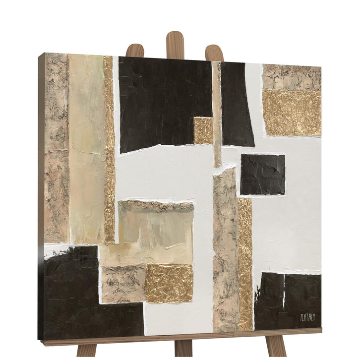 YS-Art Abstrakt Acryl Gemälde auf Leinwand Charakter handgemalt Wandbilder Wohnzimmer modern Wohndek