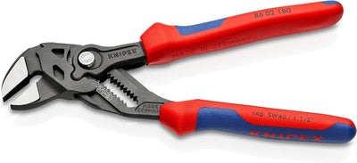 KNIPEX Zangenschlüssel, Multi-Schraubenschlüssel, Chrom-Vanadium, atramentiert, mit 2K-Griffen, 180