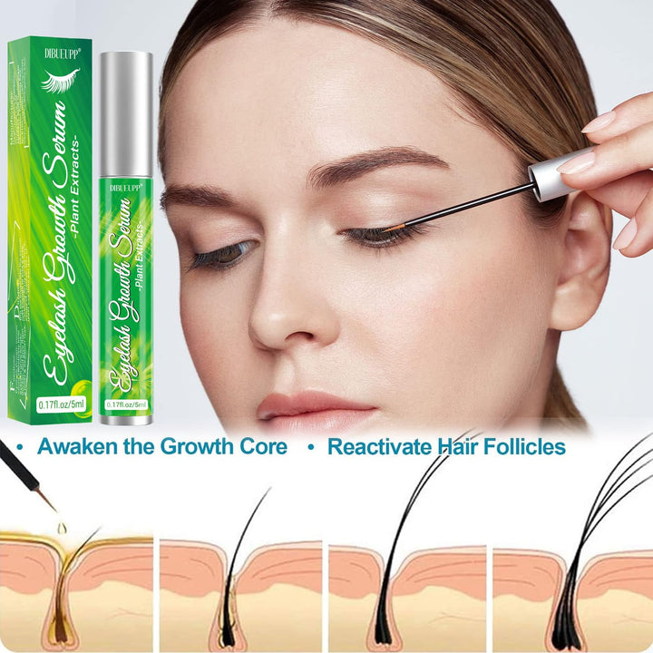 Wimpernserum Ohne Hormone 5ml, Lash Serum für Wimpernwachstumsserum und Augenbrauen Enhancer Serum,P