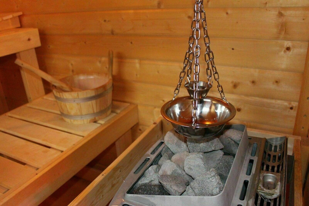 Sauna Verdampferschale Kräutertopf Edelstahl für Sauna und Spa Aroma Aufguss - 16cm, Muster: Saunasc