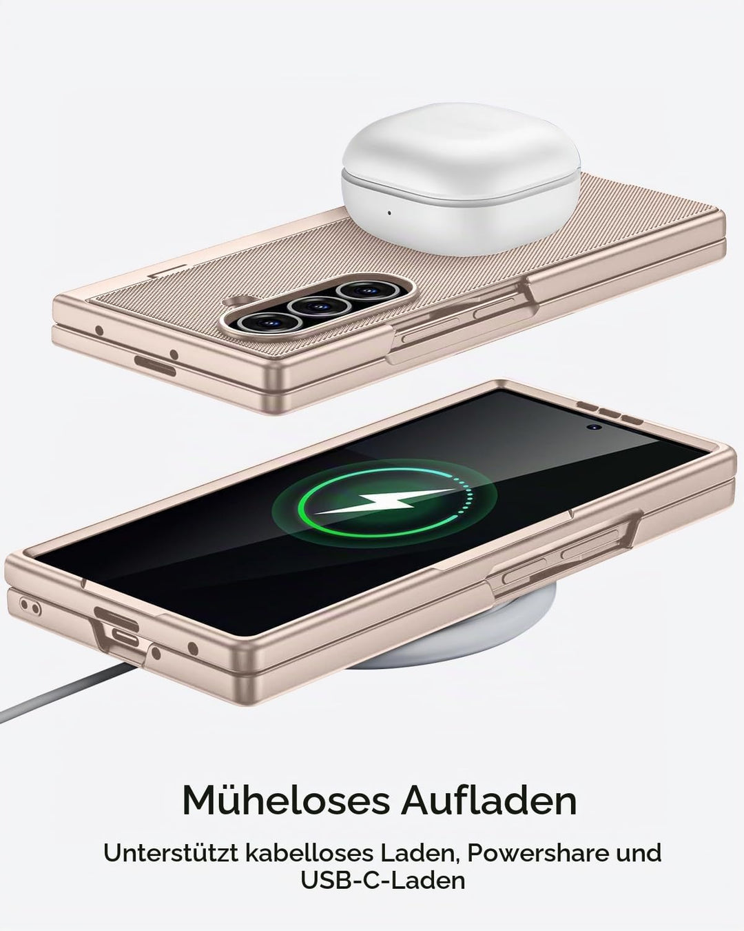 Miimall Kompatibel mit Samsung Galaxy Z Fold 7 Hülle mit S-Pen &amp; Stifthalter, [HD Displayschutz] Ult
