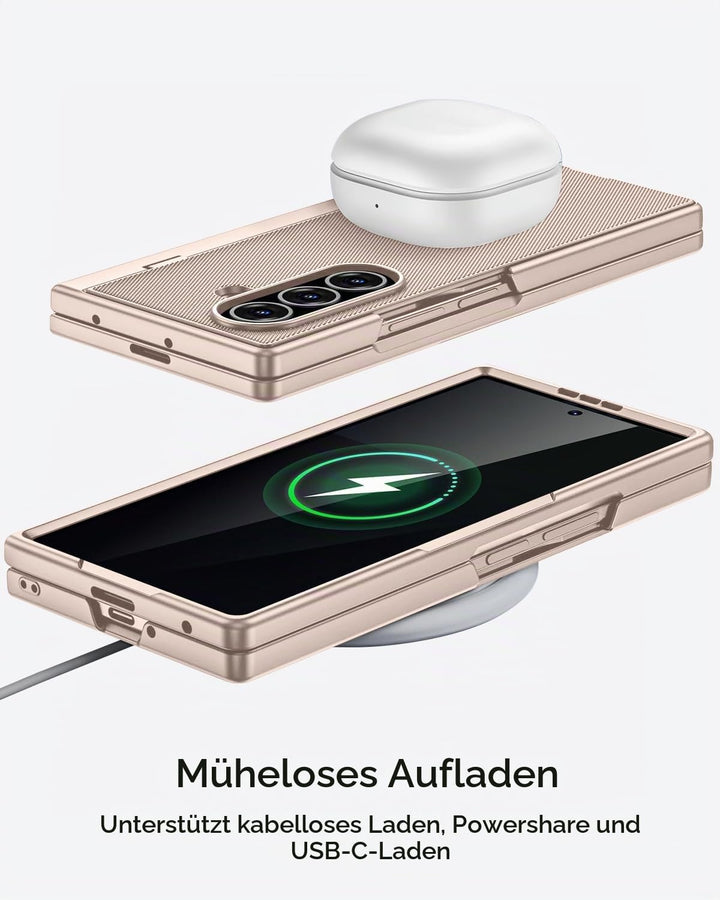 Miimall Kompatibel mit Samsung Galaxy Z Fold 7 Hülle mit S-Pen &amp; Stifthalter, [HD Displayschutz] Ult