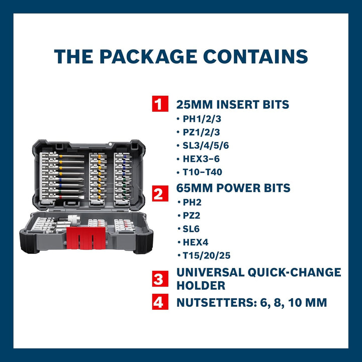 Bosch Bit-Set (44 + 1 Stück) 45tlg. (PH,PZ,SL,HEX,T,TH)