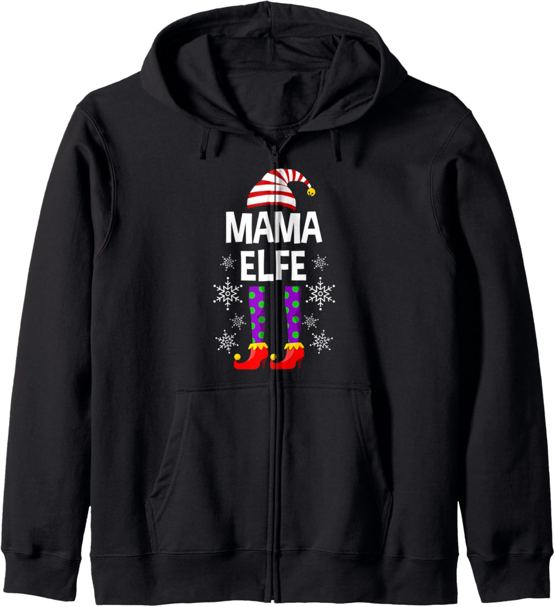 Mama Elfe Elfen Mutter Partnerlook Weihnachtselfen Kapuzenjacke