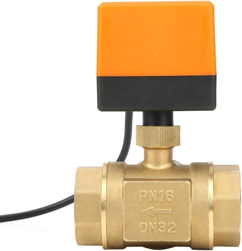Elektrisches Kugelventil, 3 Wege Wasserventil DN32 DC 24V 1.6MPa 3-Draht 2-Punkt Messingventil Für Z