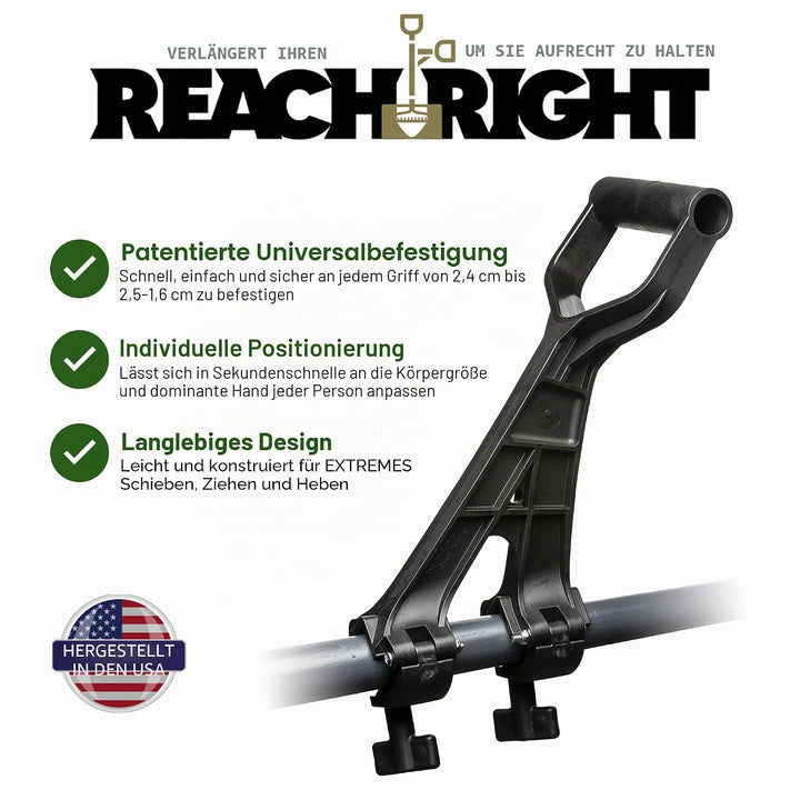 Schneeschaufel rückenschonender Aufsatz | verwandelt normales in ergonomisches Hofwerkzeug | Griffbe