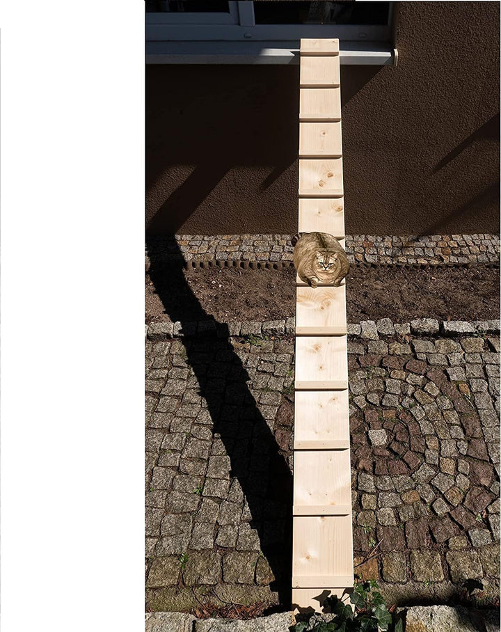 Katzenleiter Katzentreppe Katzenstufe für Balkon Treppe 1 m mit Metallhaken