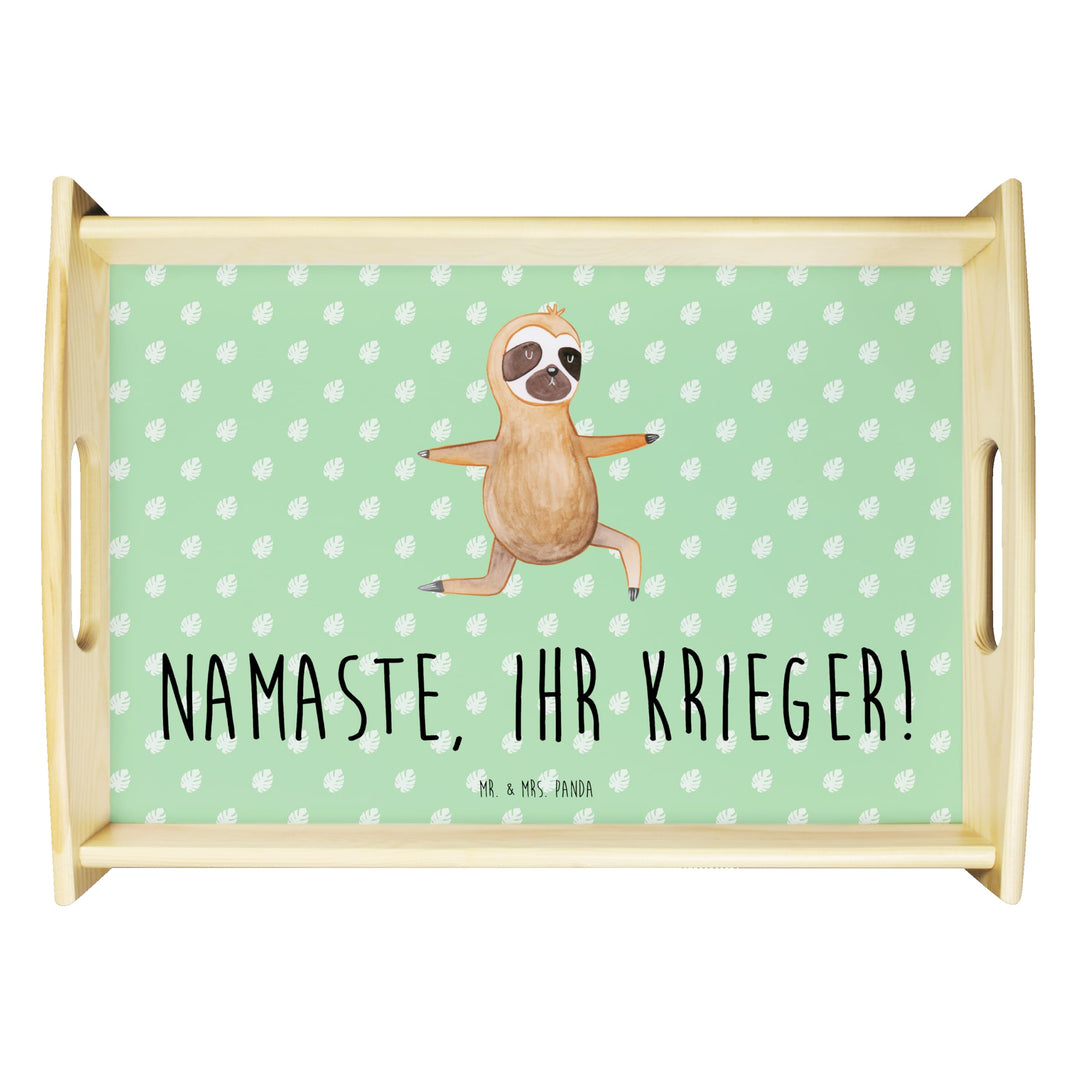 Mr. & Mrs. Panda serviertablett aus Holz Faultier Yoga - Geschenk, Yogaübungen, sofatablett, Sofa Ta