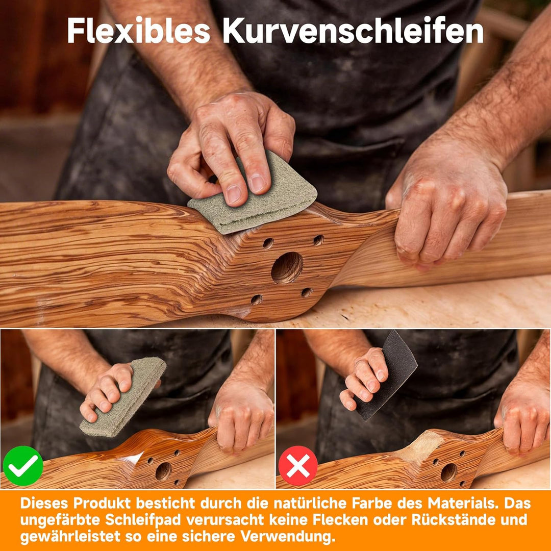 Schleifvlies Rolle 5 m x 95 mm Korn 600, Schleifpad/Schleiffleece für Holz, Edelstahl, Metall und Sc
