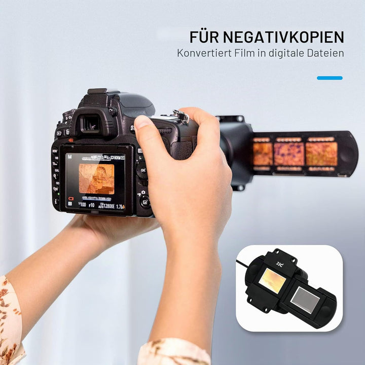 JJC ES-2 Film-Digitalisierungsadapter mit 6500 K USB-LED-Beleuchtungsset, Negativfilm-Kopierscanner