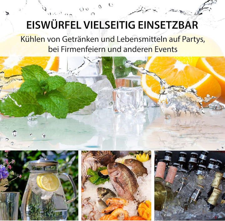 Gino Gelati GG-500 Water Digitaler Eiswürfelbereiter mit Eiswasserfunktion Eiswürfelmaschine