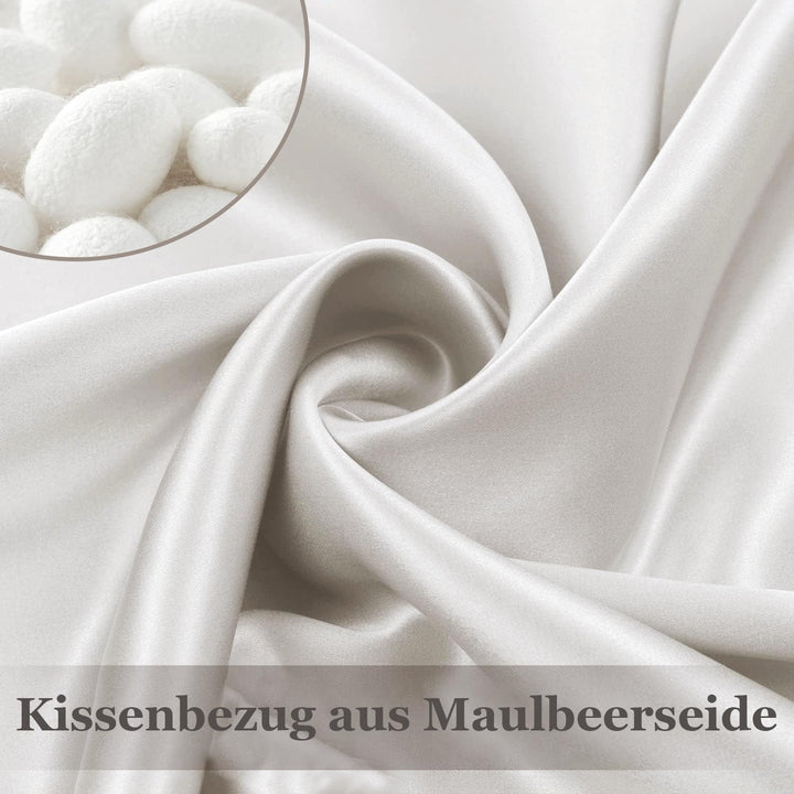 Adubor Seidenkissenbezug 40x80 cm für Haar und Haut, mit verstecktem Reissverschluss, beide Seiten,