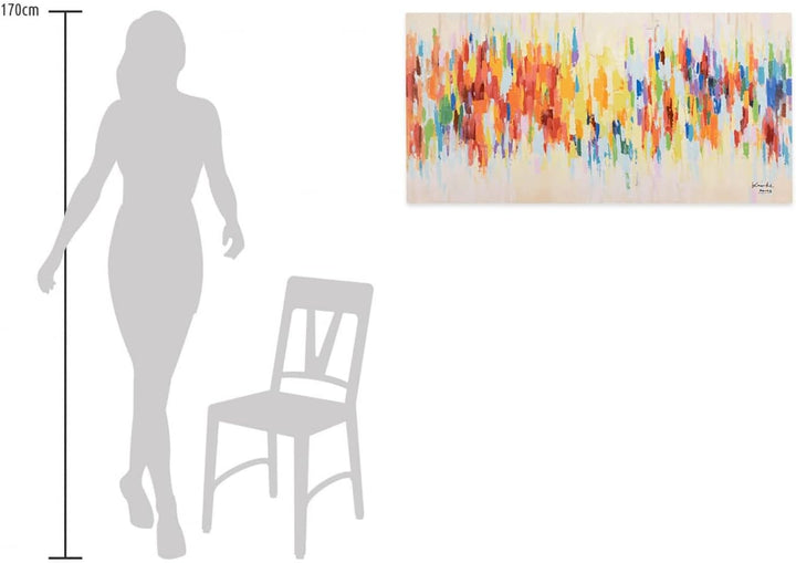 KunstLoft Leinwandbild | 100% HANDGEMALT | 120x60cm | Gemälde 'Weekend Happiness' | Abstrakt | Bunt