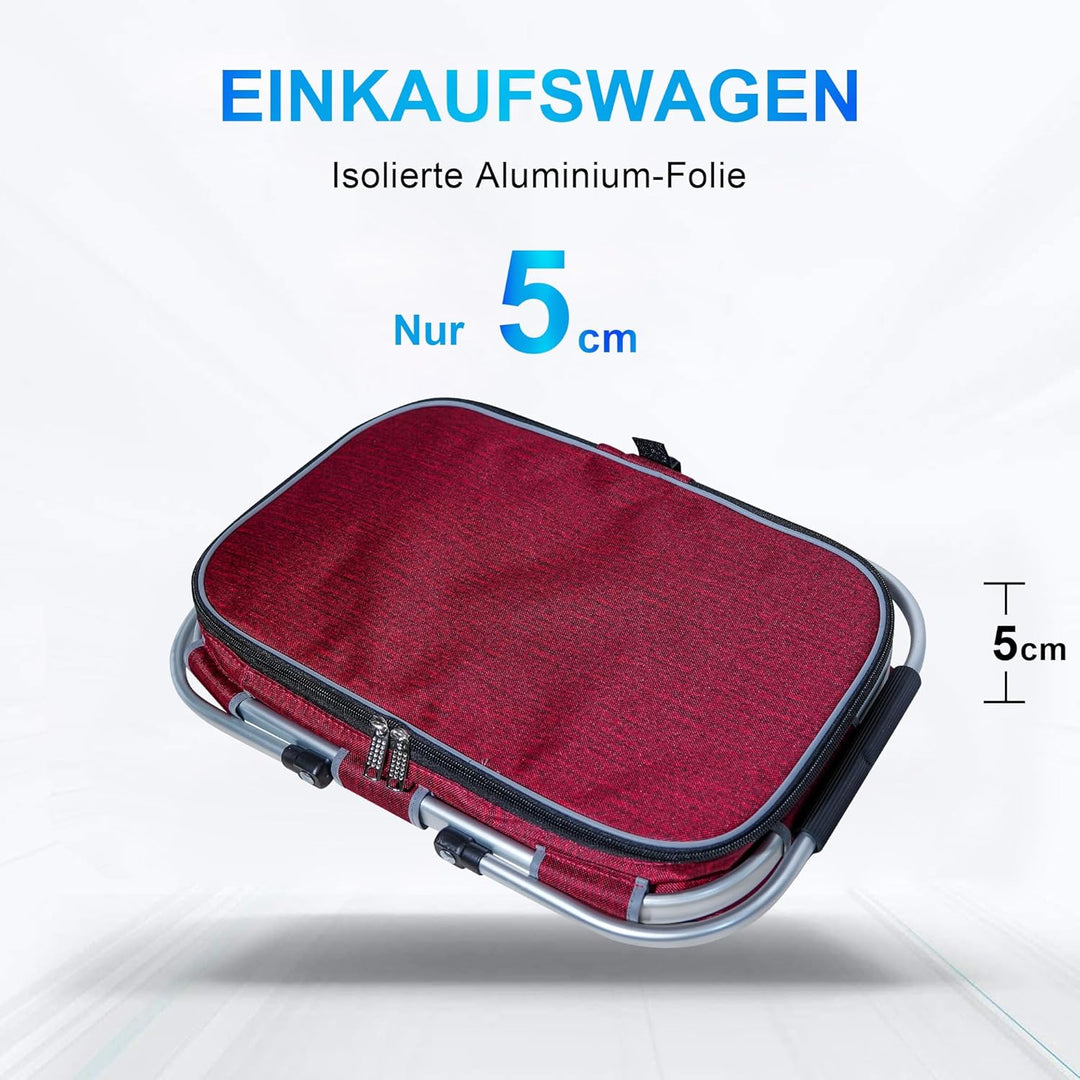 Einkaufskorb Kühltasche Gross Isolierkorb KüHlkorb KüHltasche Picknickkorb Picknicktasche mit Zwei G