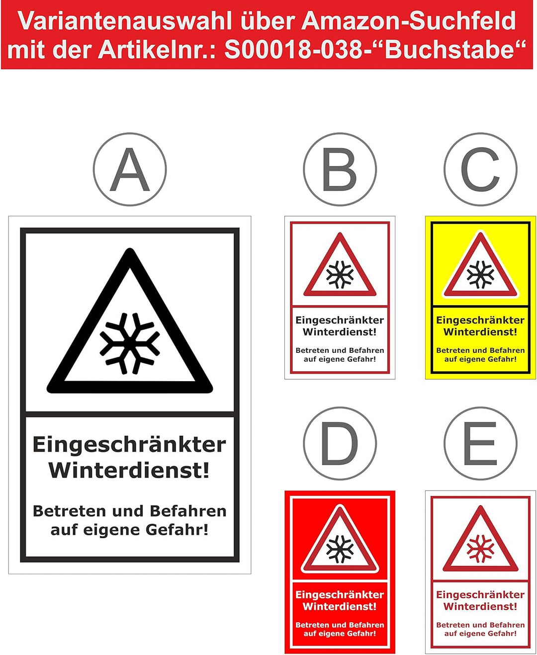 Melis Folienwerkstatt Schild Eingeschränkter Winterdienst - 60x40cm - Bohrlöcher - 3mm Aluverbund –