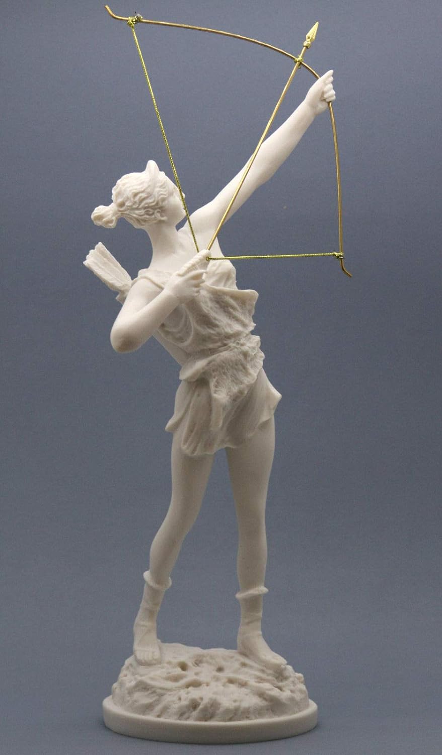 Greekartshop Artemis Diana Statue mit Schleife griechische römische Göttin Statue Skulptur aus Marmo