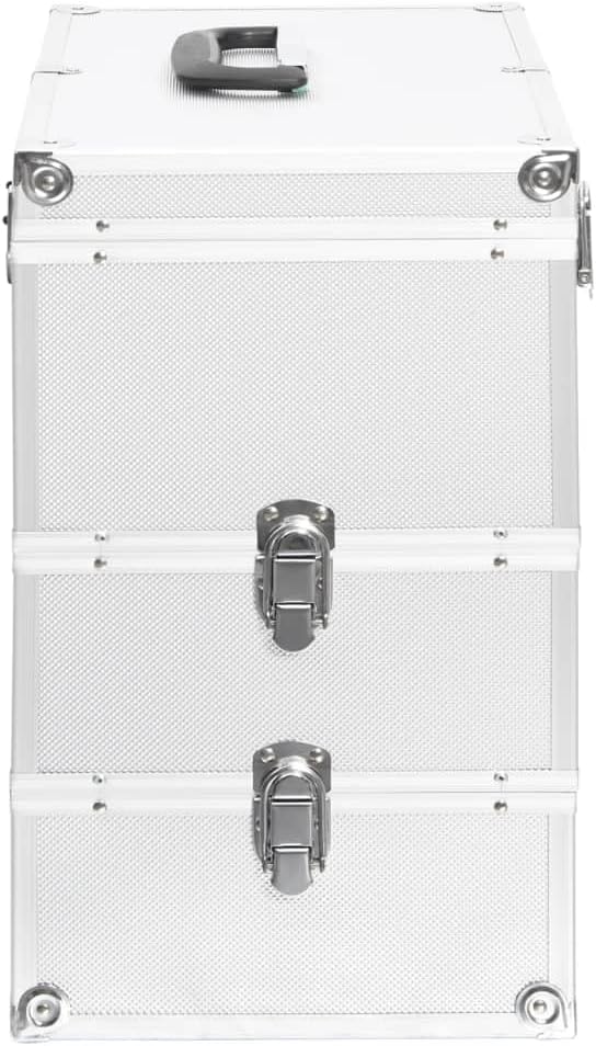 vidaXL Kosmetikkoffer 37x24x40cm Schminkkoffer Schmuckkoffer mehrere Auswahl Silber, Silber