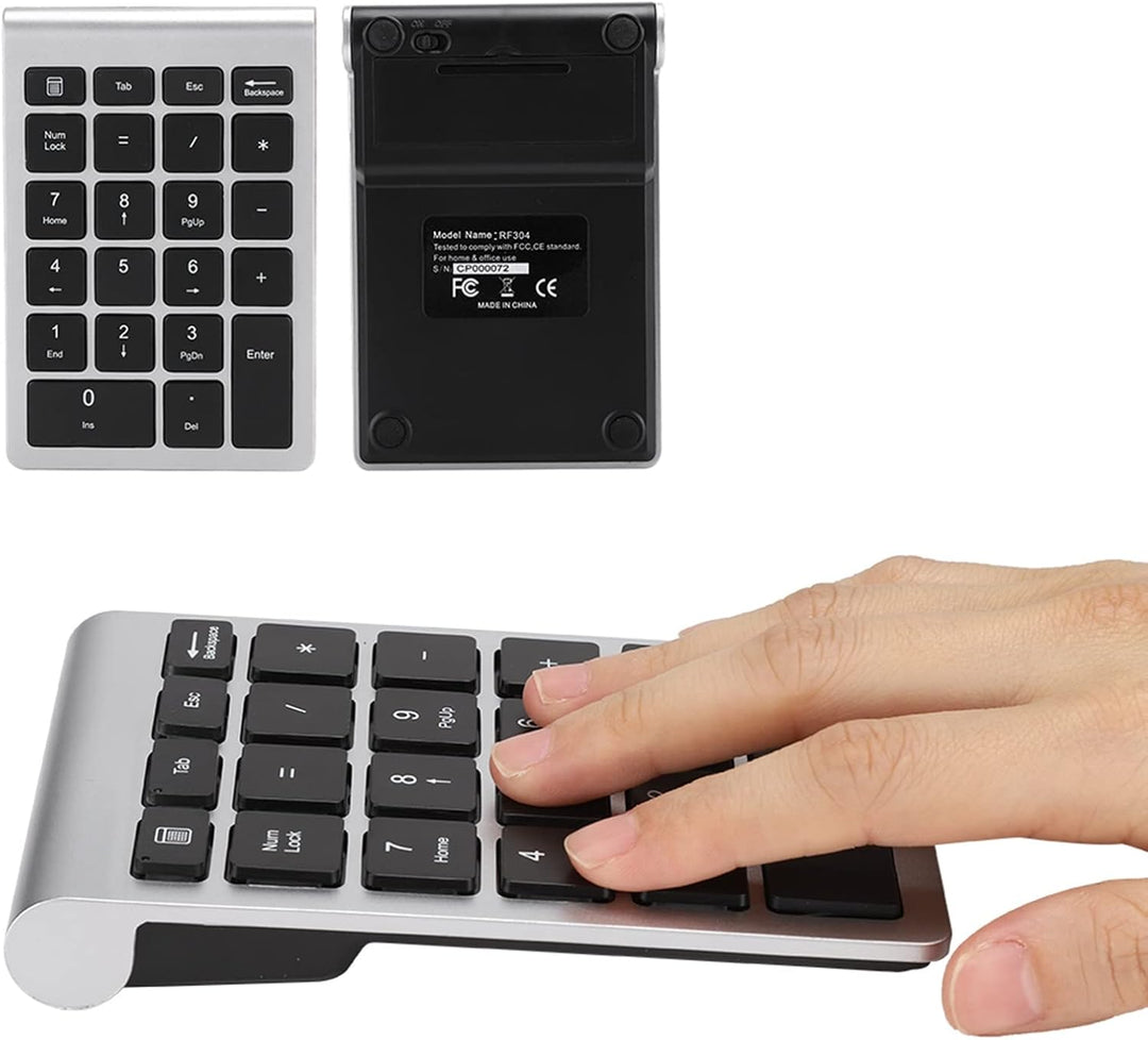Zunate Drahtloser Nummernblock, 22 Tasten Ziffernblock mit USB-Empfänger Tragbare 2,4-G-Numpad-Tasta
