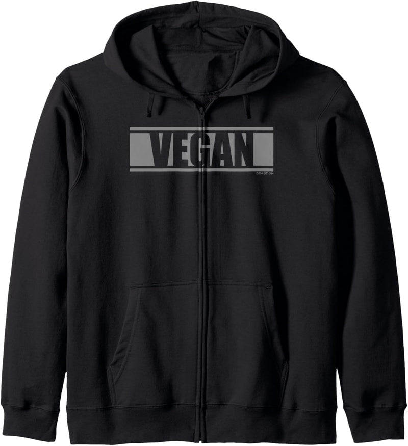 Vegan Grau Veganer Vegetarier graue Schrift Druck Motiv Kapuzenjacke