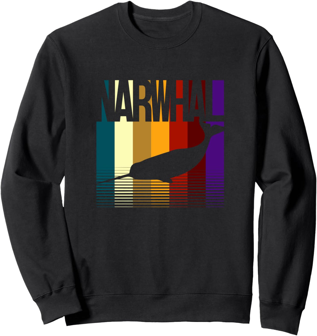 Narwal Retro-Kunstwerk Sweatshirt