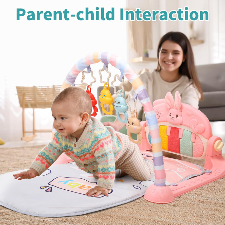 CUTE STONE Spielbogen Baby, Klavier Spieldecke baby mit Musik & Lichtern, Spielmatte mit Spielbogen