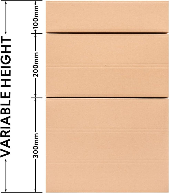 50 Faltkartons 400x300x300mm braun KK 100 1 wellig rechteckige Versandkartons | DHL 5Kg Paket | DPD
