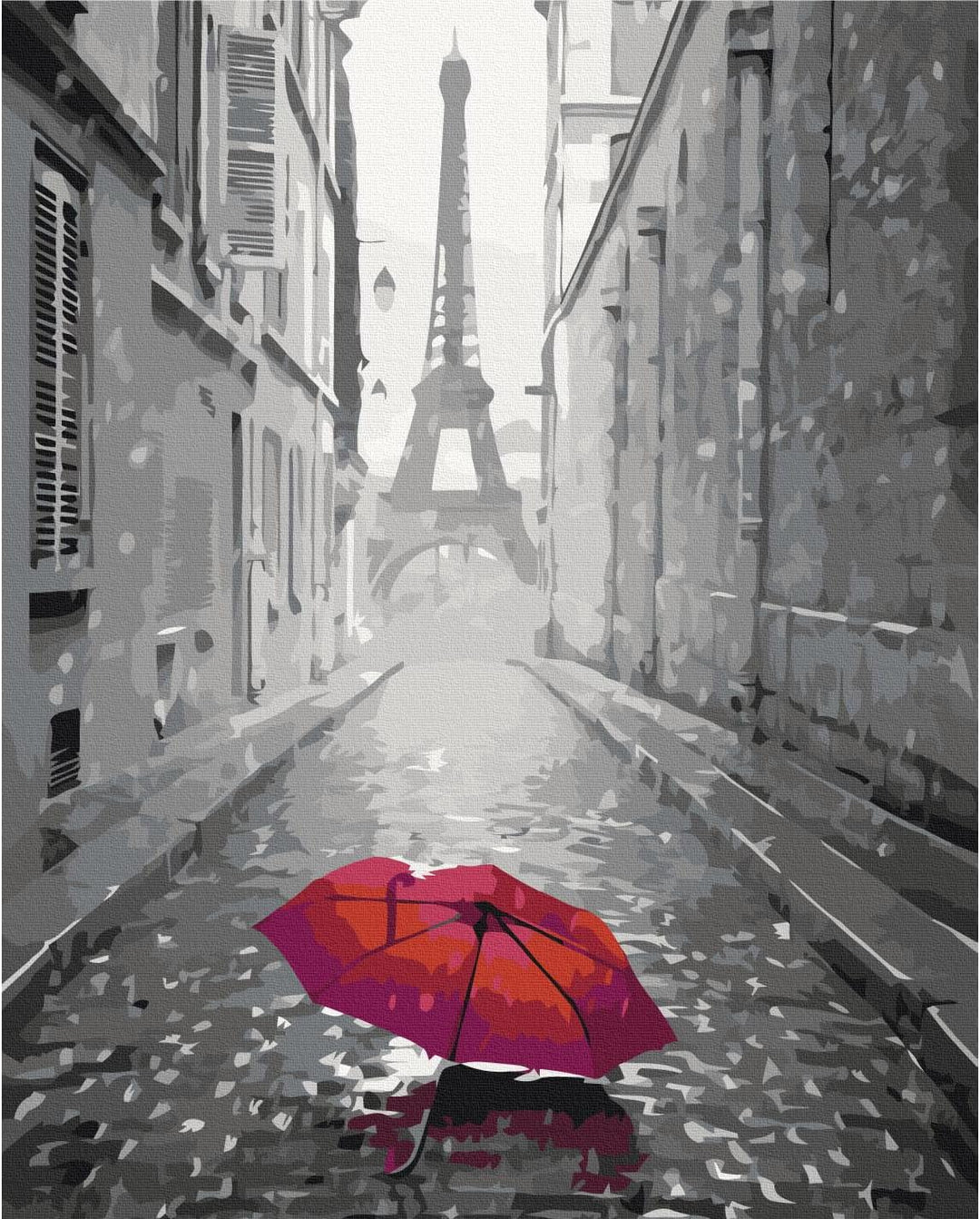 murando - Malen nach Zahlen Paris 40x60 cm Malset mit Holzrahmen auf Leinwand für Erwachsene Kinder