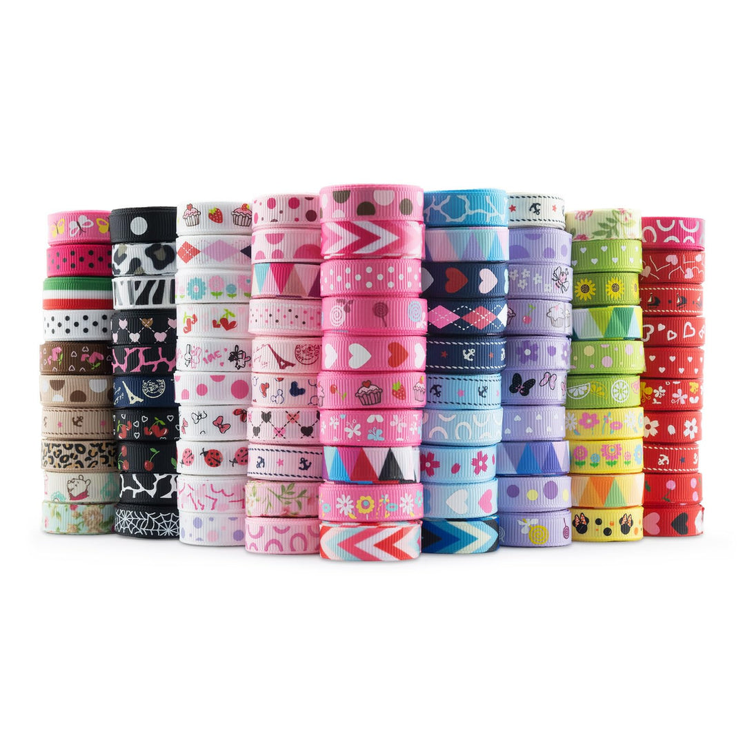 Summer-ray 164,6 Meter 1 cm bedrucktes Ripsband 90 Designs
