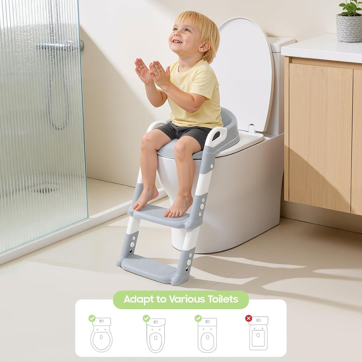Toilettensitz Kinder Kinder WC,Toilettenaufsatz Kinder, Toilettensitz Toilettentrainer mit Treppe,Ve