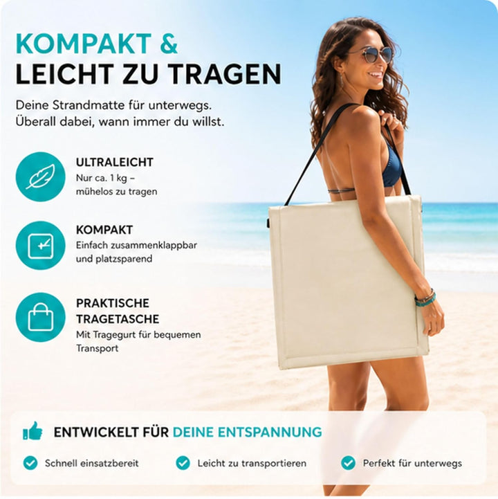 Intimo Living 2er Set Strandliege klappbar leicht – Bequeme Strandmatte mit Rückenlehne – Strandlieg