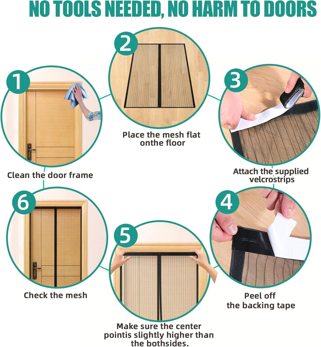 Fliegengitter Balkontür 120x230, JOY2SEE Fliegengitter tür Schwarz, Schutz für Ihre Familie 120x230c