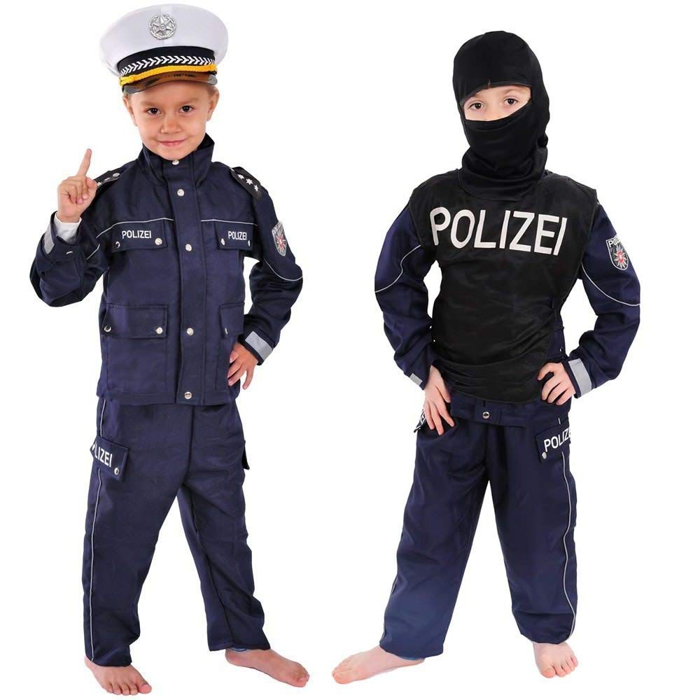 Polizei Kinder Einsatzkommando Kostüm 134 - 140 für Fasching Karneval Polizist