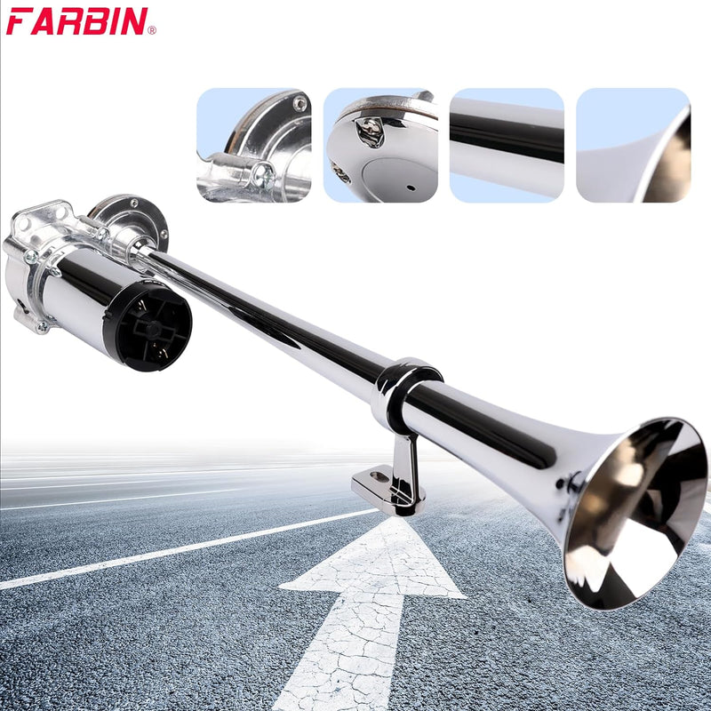 12V Hupe Lkw Hupe Luft Horn, Drucklufthorn Lufthorn Trumpet Air Horn mit Kompressor für alle 12V Fah