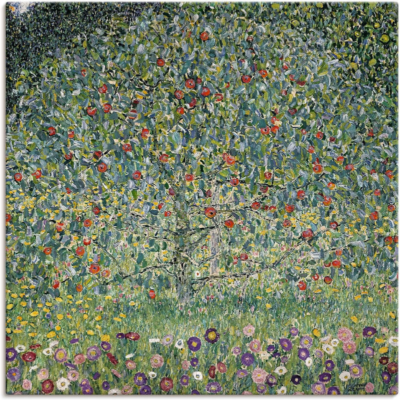 ARTland Leinwandbild Wandbild Bild auf Leinwand 70x70 cm Wanddeko Natur Pflanzen Baum Blumen Apfelba