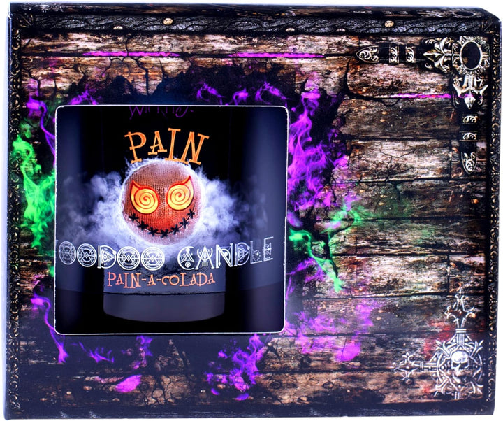 Naturally Wicked Voodoo Schmerz Kerze | Inc Voodoo-Puppe & Kristallstab | Vegane Kristallzauberkerze