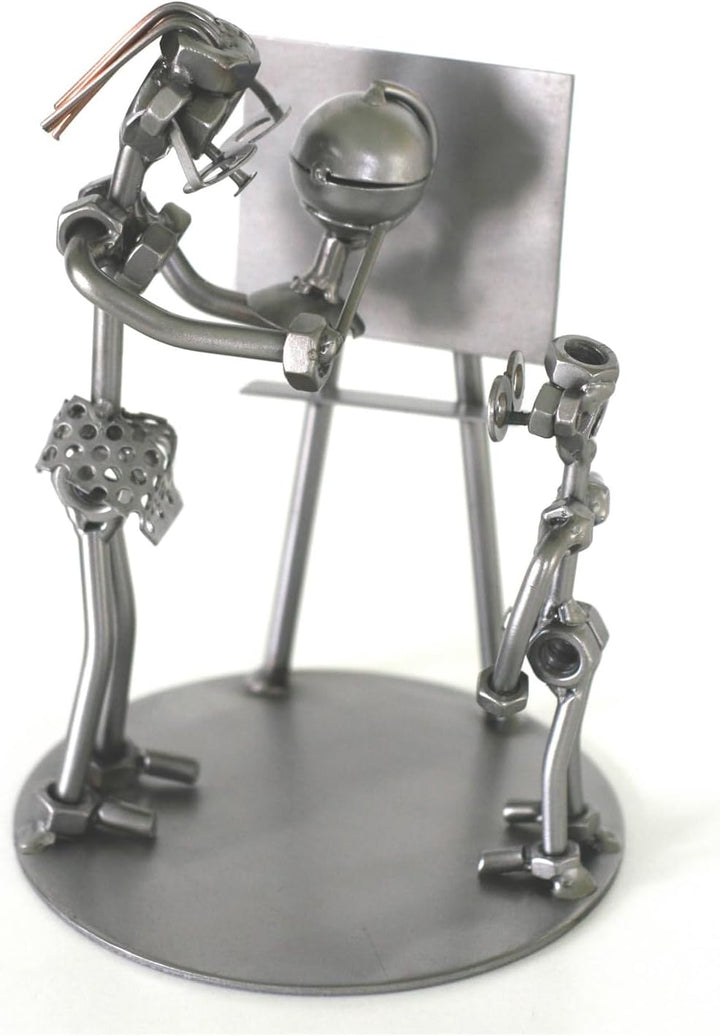 metalman24 Schraubenmännchen Lehrerin mit Schüler I Handarbeit I Geschenkidee I Metallfigur I Metall