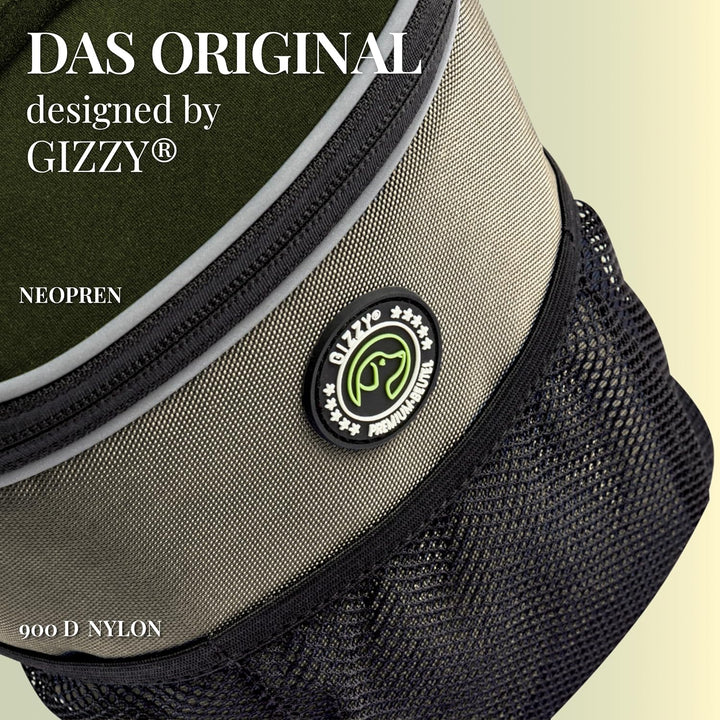 GIZZY® DAS ORIGINAL | Leckerlitasche für Hunde + REGENHAUBE | Leckerlibeutel für Hunde mit praktisch