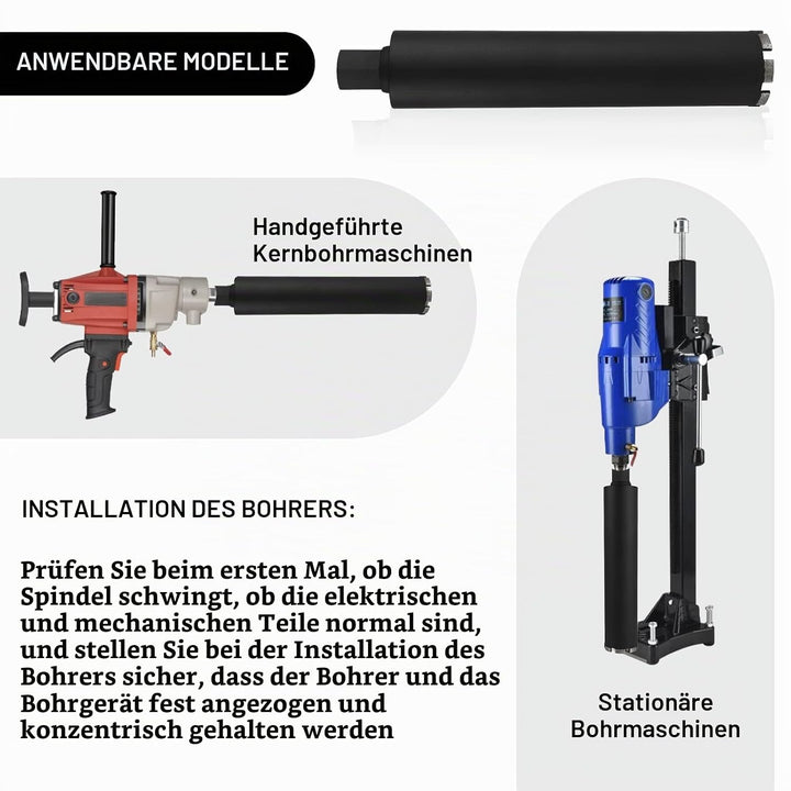 CPROSP Diamantbohrkrone 82mm 1¼" UNC, Kernbohrkrone, L 420mm, Kernbohrer für Bohren in in Beton, Sta