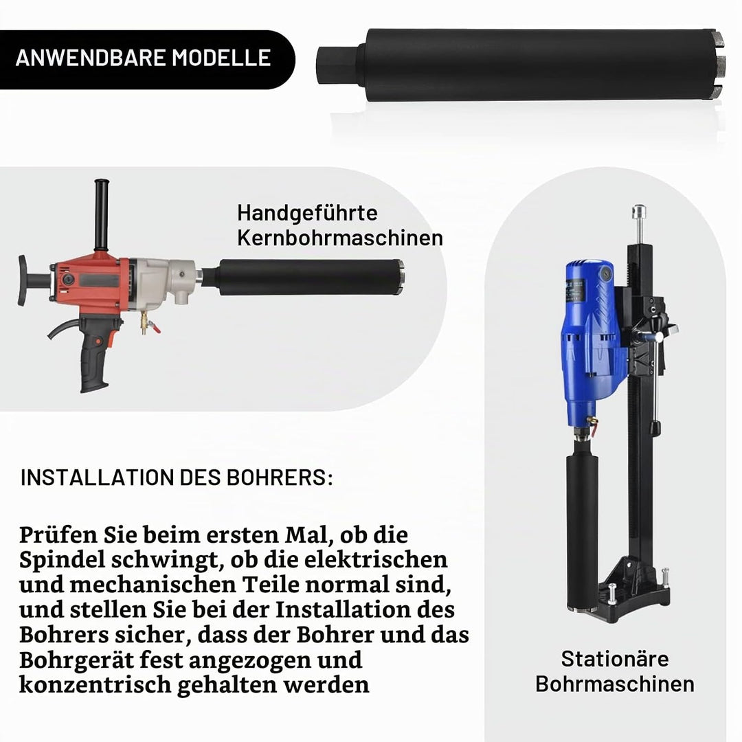 CPROSP Diamantbohrkrone 112mm 1¼" UNC, Kernbohrkrone, L 420mm, Kernbohrer für Bohren in in Beton, St