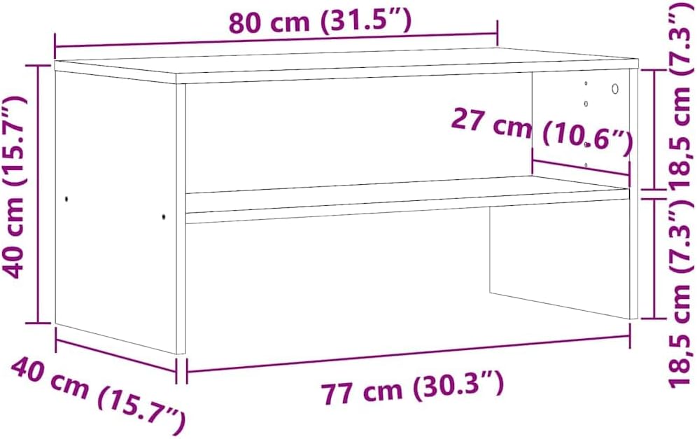 vidaXL TV-Schrank Altholz-Optik 80x40x40 cm Holzwerkstoff, TV-Möbel, TV-Board, TV-Sideboard, TV-Stän