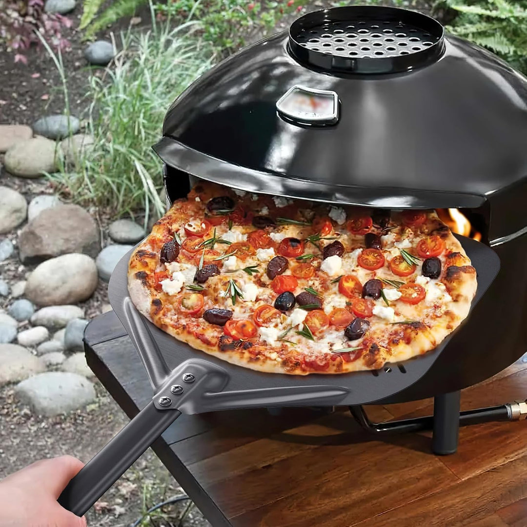 12 Zoll 30cm x 72cm Perforierter Pizzaschieber, Pizzaschaufel aus Hart Eloxiertes Aluminium Rechteck