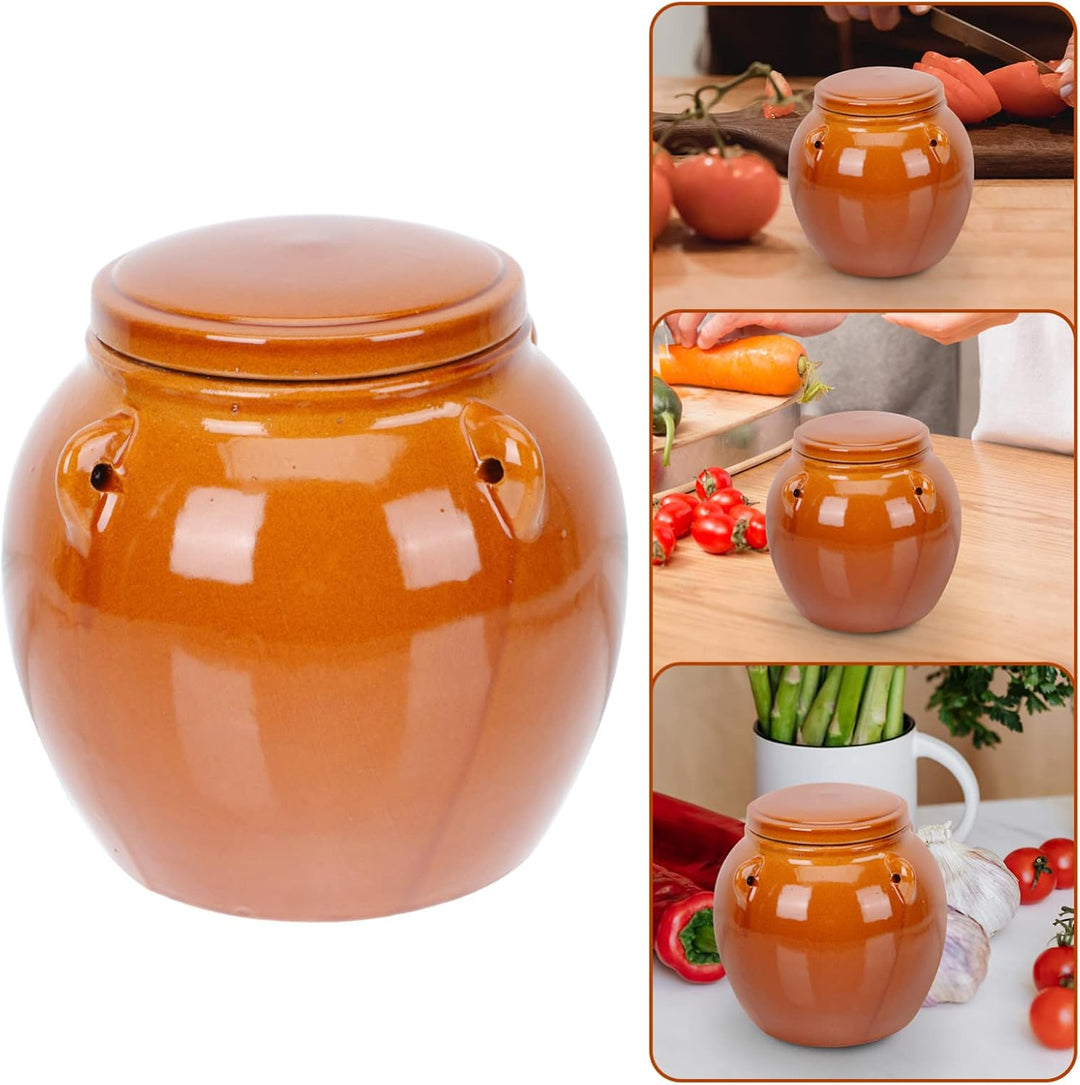 Happyyami 1stk Kimchiglas Aus Keramik Glasbehälter Gärgefässe Aus Keramik Keramischer Luftdichter De