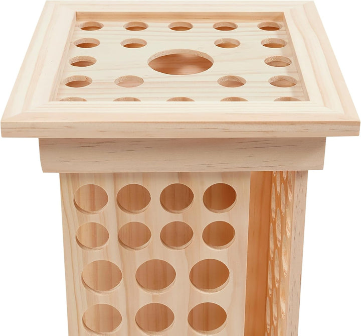 Drehbarer Ätherisches Öl Display Ständer, Aufbewahrungsbox aus Holz mit 125 Löcher 4 Seiten, Nagella