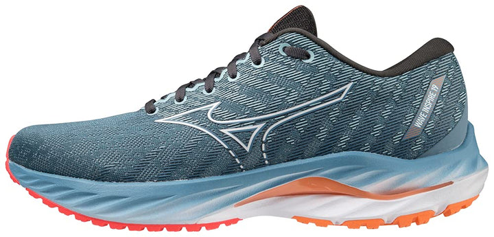 Mizuno Herren Wave Inspire 19Sneaker 40.5 EU Provincial Blue White Light Orange, 40.5 EU Provincial