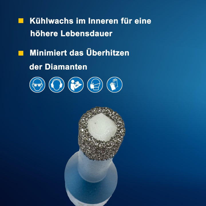 EDW Diamant Fliesenbohrer 12 mm x M14, Diamantbohrer Fliese Wandfliese Feinsteinzeug, Naturstein Ker