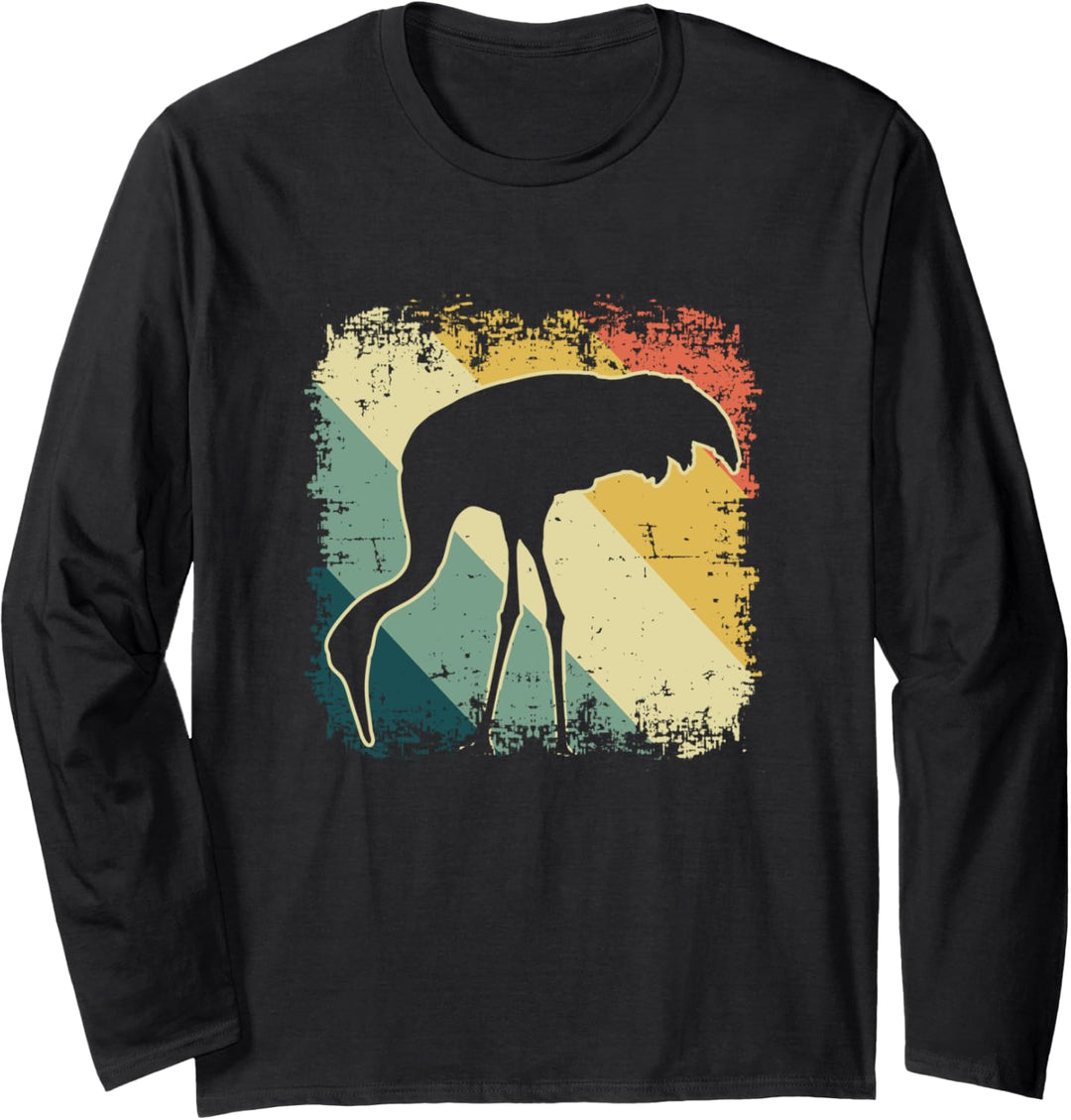 Safari Bird Vintage African Sacred Ibis Retro Sunset Summer Langarmshirt