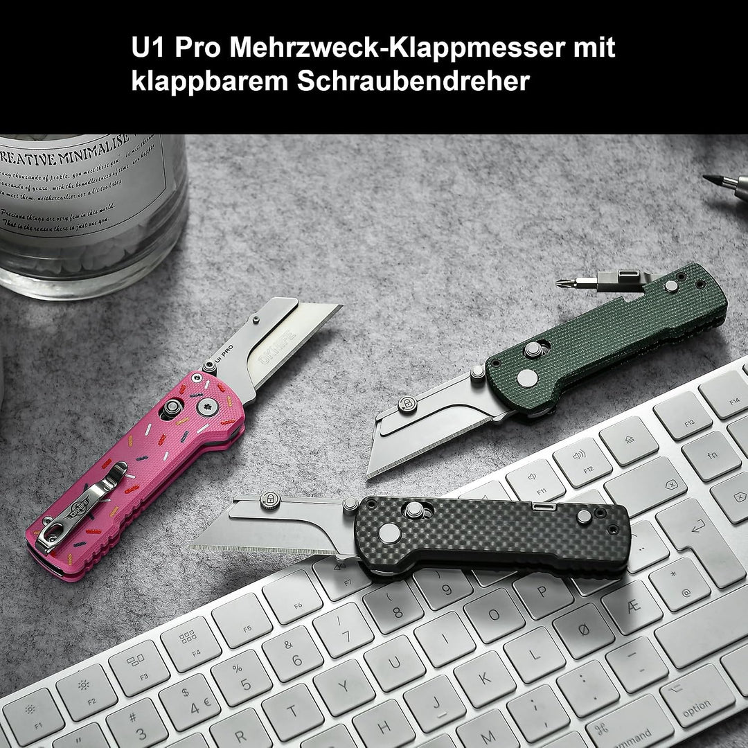 OKNIFE U1 Pro Multifunktionsmesser – Klappbares Universalmesser mit Klappschraubendreher, Schnellwec