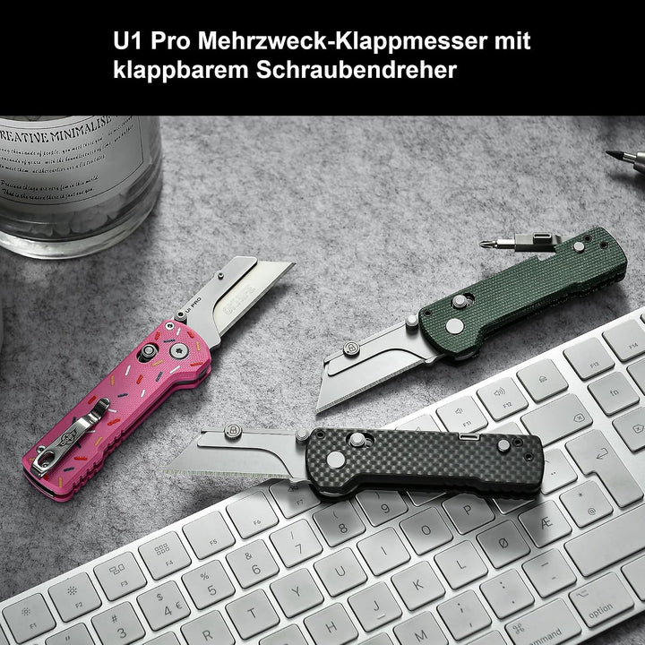 OKNIFE U1 Pro Multifunktionsmesser – Klappbares Universalmesser mit Klappschraubendreher, Schnellwec