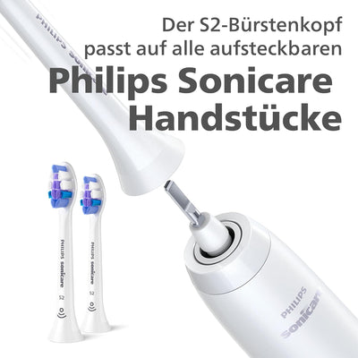 Philips Sonicare Bürstenköpfe, S2 Sensitive Bürstenkopf mit besonders weichen Borsten für empfindlic